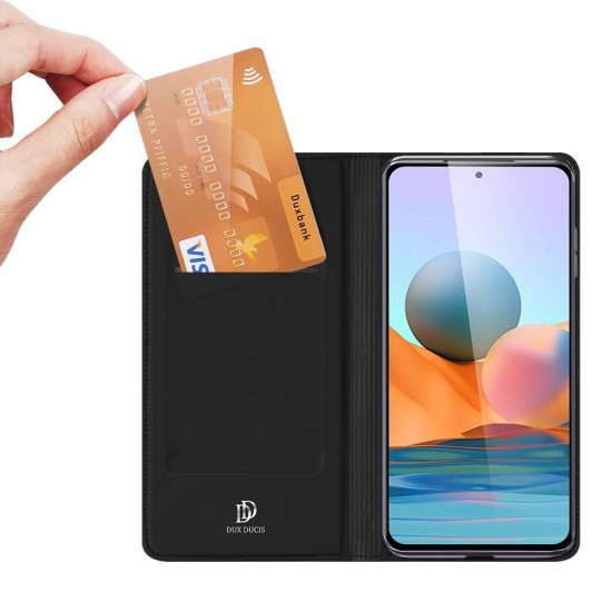 Husa Carte pentru Xiaomi Redmi Note 10 Pro - Dux Ducis Negru