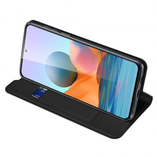 Husa Carte pentru Xiaomi Redmi Note 10 Pro - Dux Ducis Negru