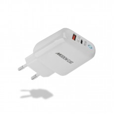Incarcator Modem Cat Dual Port Fast Charge 20W MTC-013 - USB-typce C  Alb