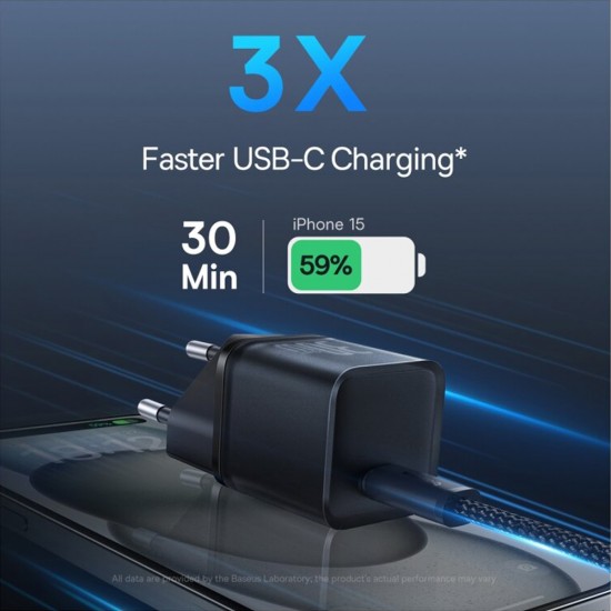 Incarcator de priza Baseus GaN5S Fast Charge Type C 30W - Negru