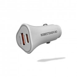 Incarcator auto universal Type C / USB Amarillo - Alb