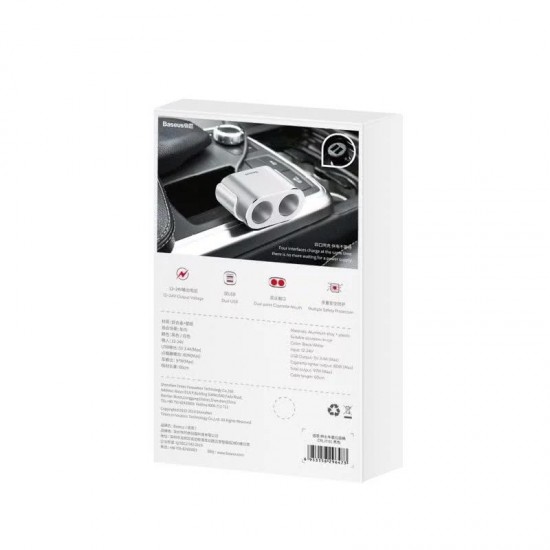 Incarcator auto Baseus cu splitter bricheta 2 x USB