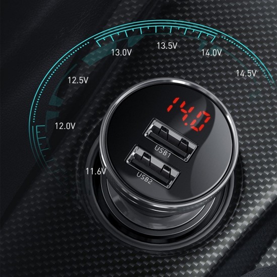 Incarcator auto universal Baseus Digital Display - Dual USB 4.8A 24W