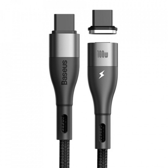 Cablu Baseus Zinc Magnetic Type C - Type C - 1.5 metri 100W Negru