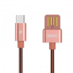 Cablu de date metalic Type-C Fast Charge Remax RC-080 - Roz