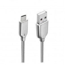 Cablu de date metalic Type-C 1m - Gri