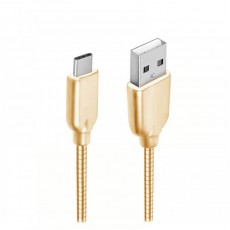 Cablu de date metalic Type-C 1m - Gold
