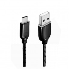Cablu de date metalic Type-C 1m - Negru