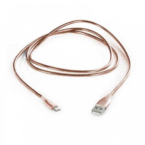 Cablu de date metalic Type-C 1m - Rose Gold