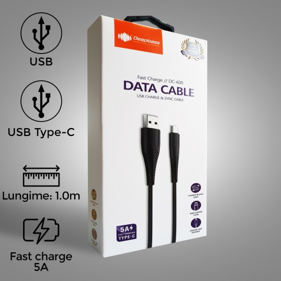 Cablu Fast Charging 5A USB - USB Type-C Deepbass DC-600